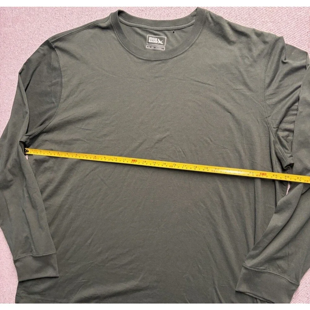 Eddie Bauer Mens XXL Olive Green Long Sleeve Crewneck T-Shirt Cotton Blend